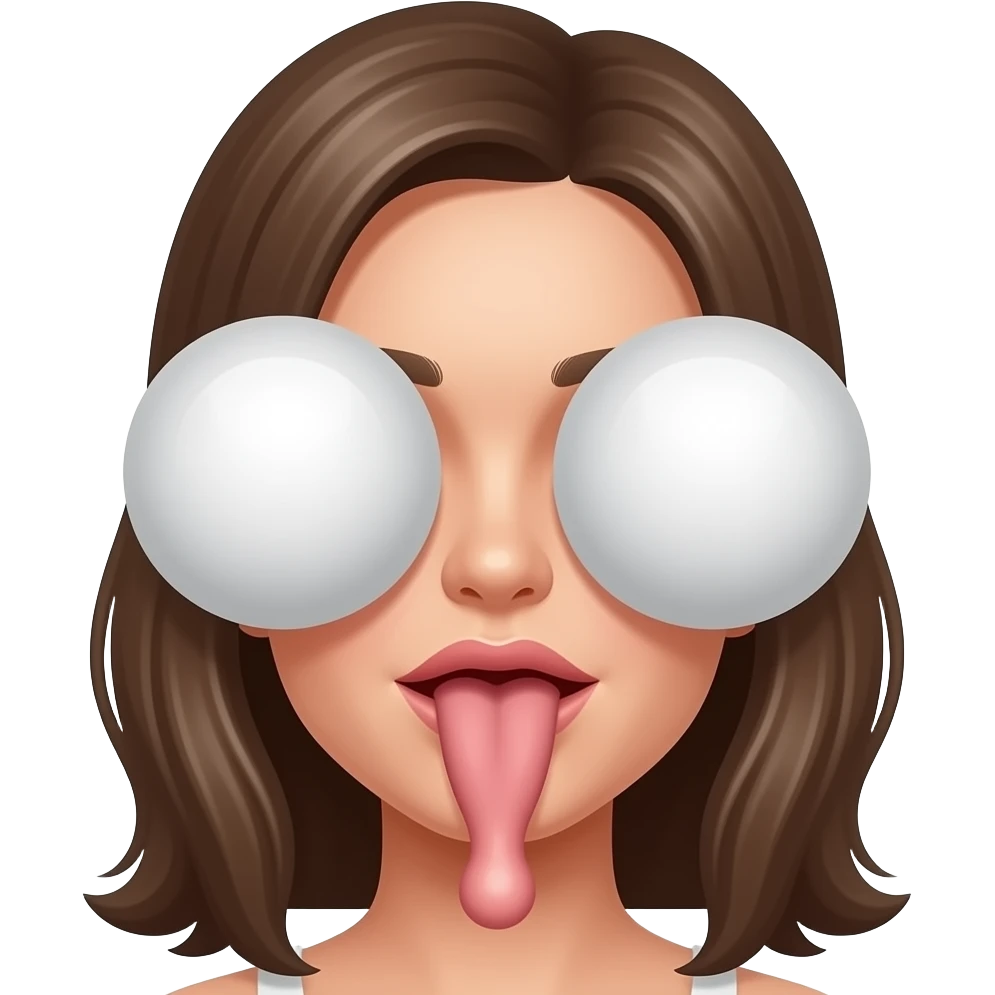 Penis fully inserted into pretty mouth with only testicles left out and slapping pretty girls face.     balls slapped across her face emoji