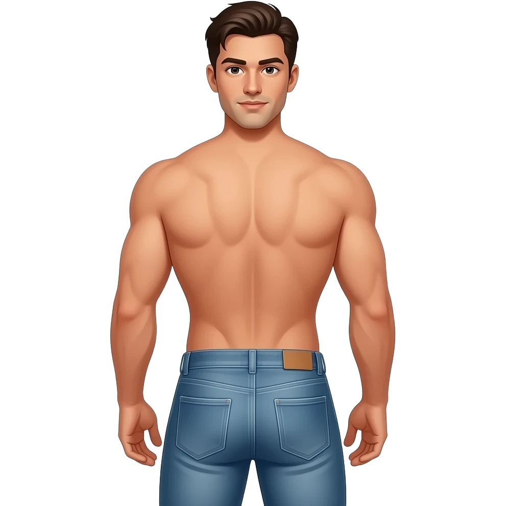 naked muscle ass boy emoji