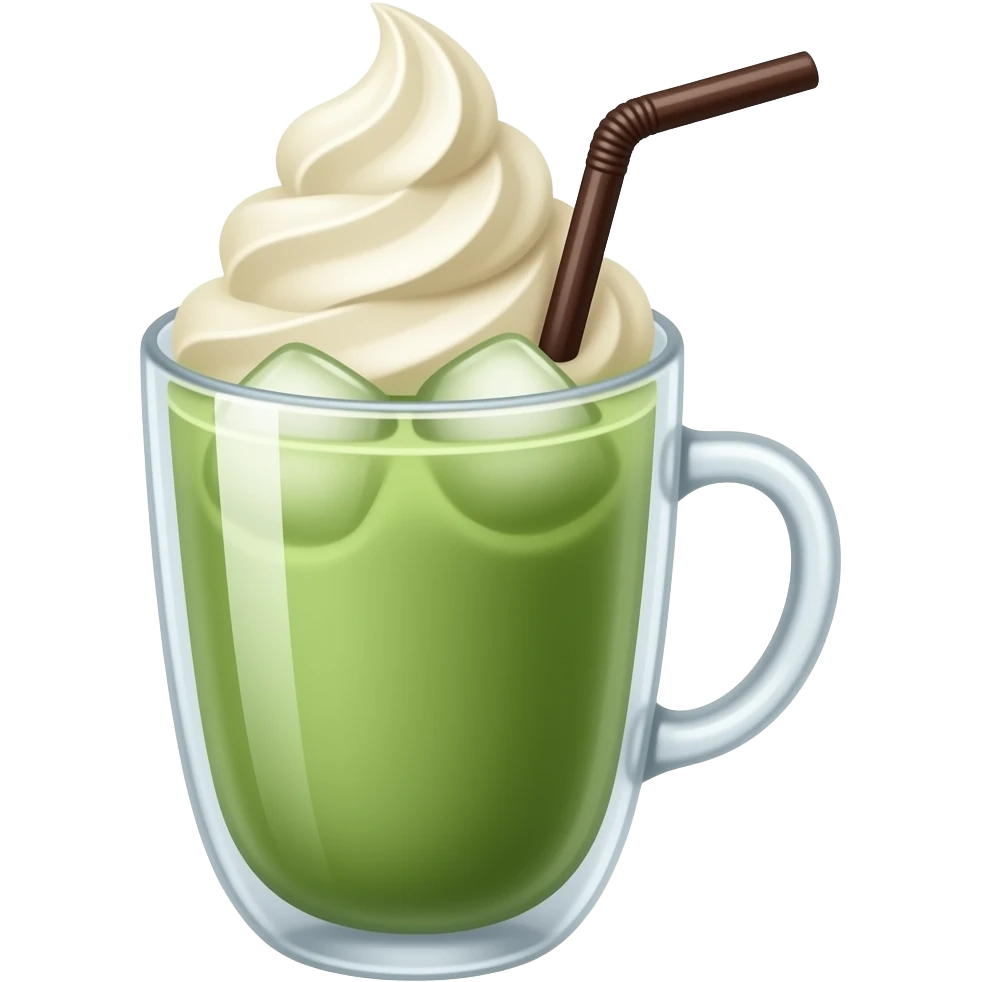 Cold Matcha Latte with ice cream emoji