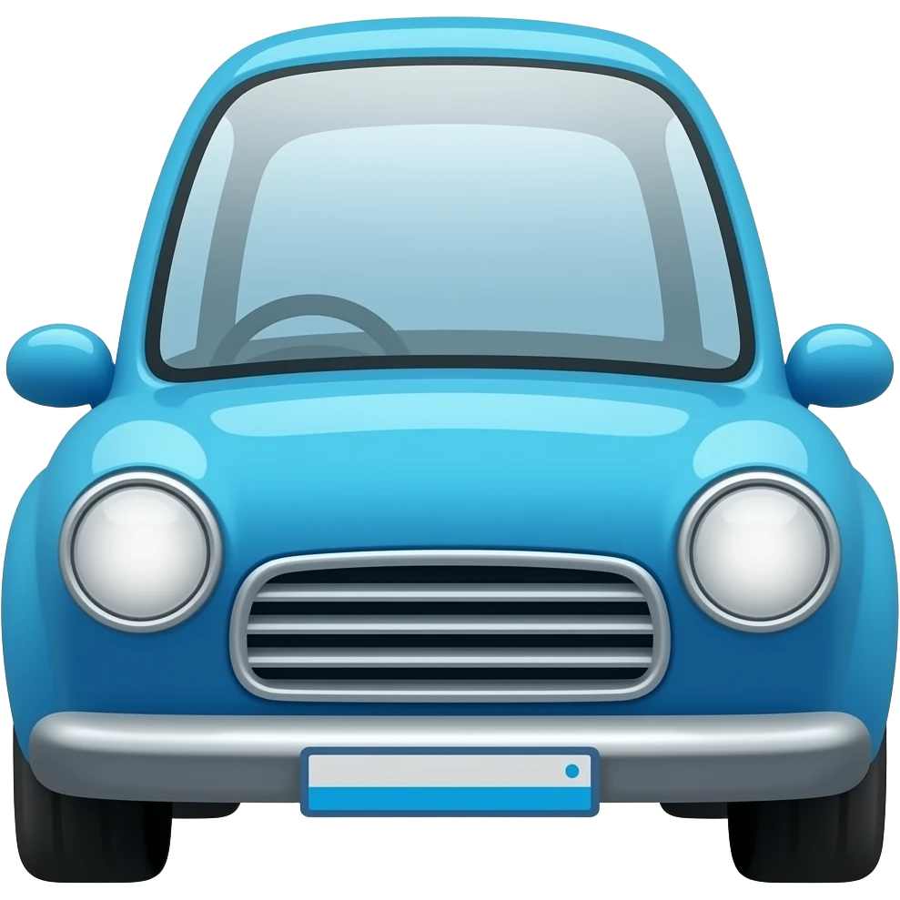 vibrant blue color car emoji