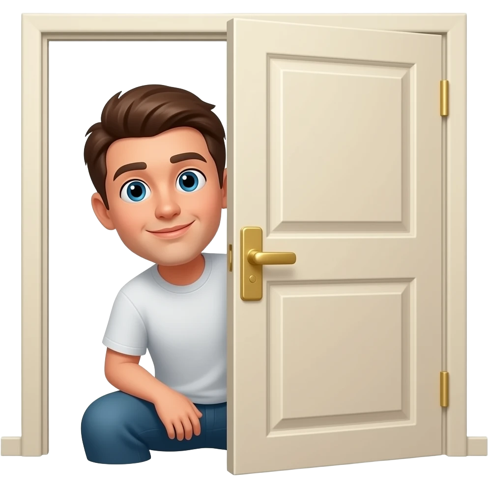 Person sat behind closed door emoji