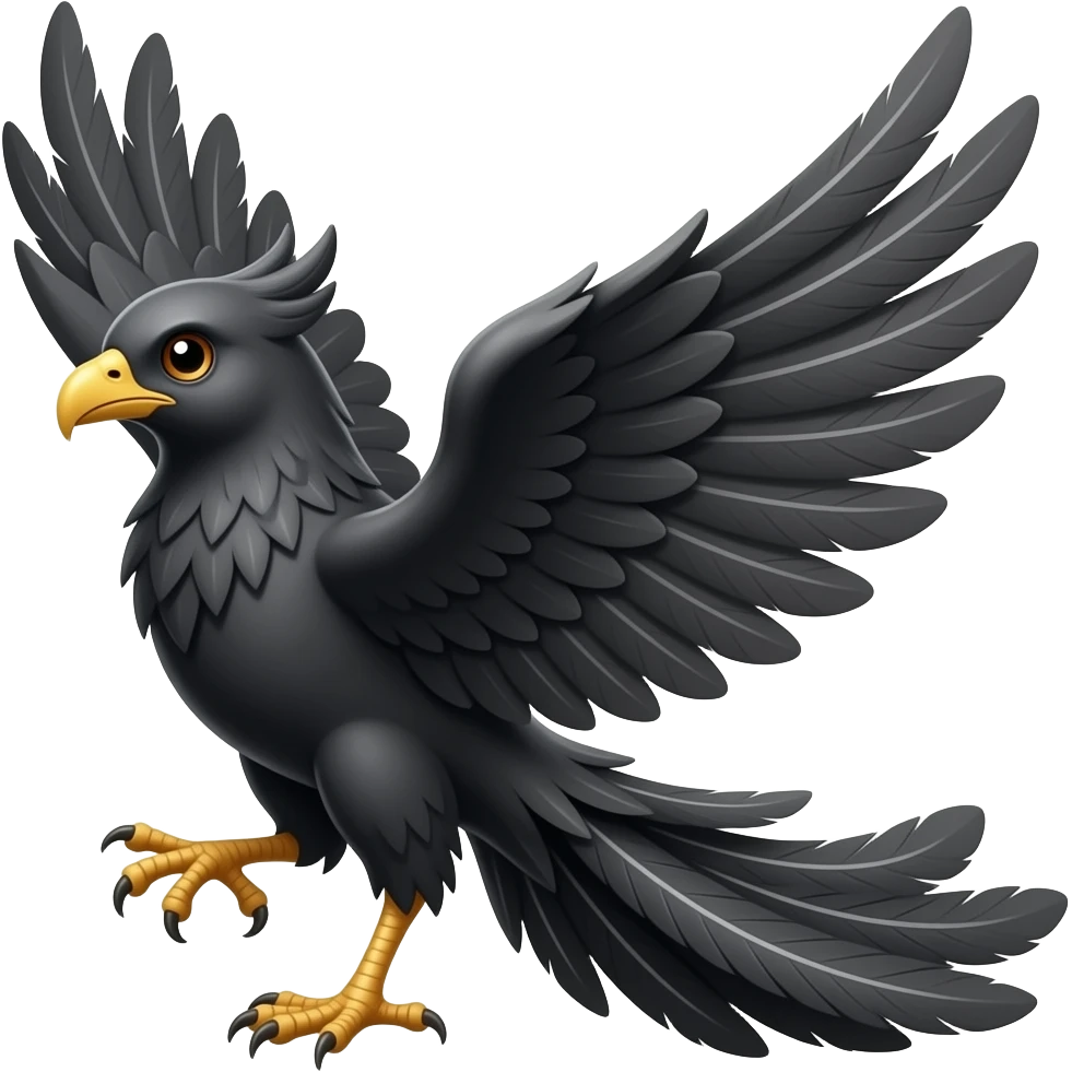 use black color to draw phoenix emoji