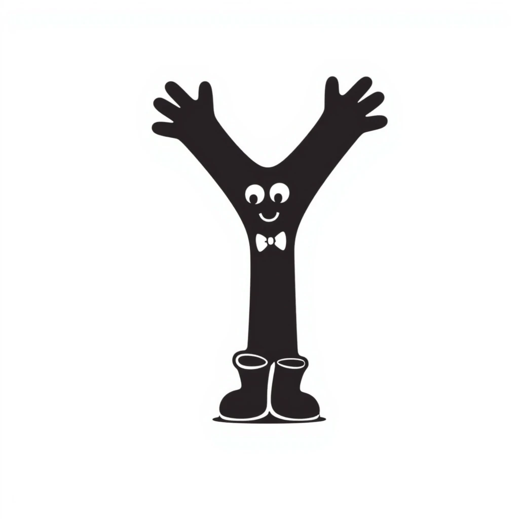 the letter Y, hand-drawn doodle style emoji
