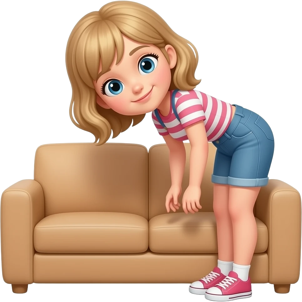 girl bent over sofa emoji
