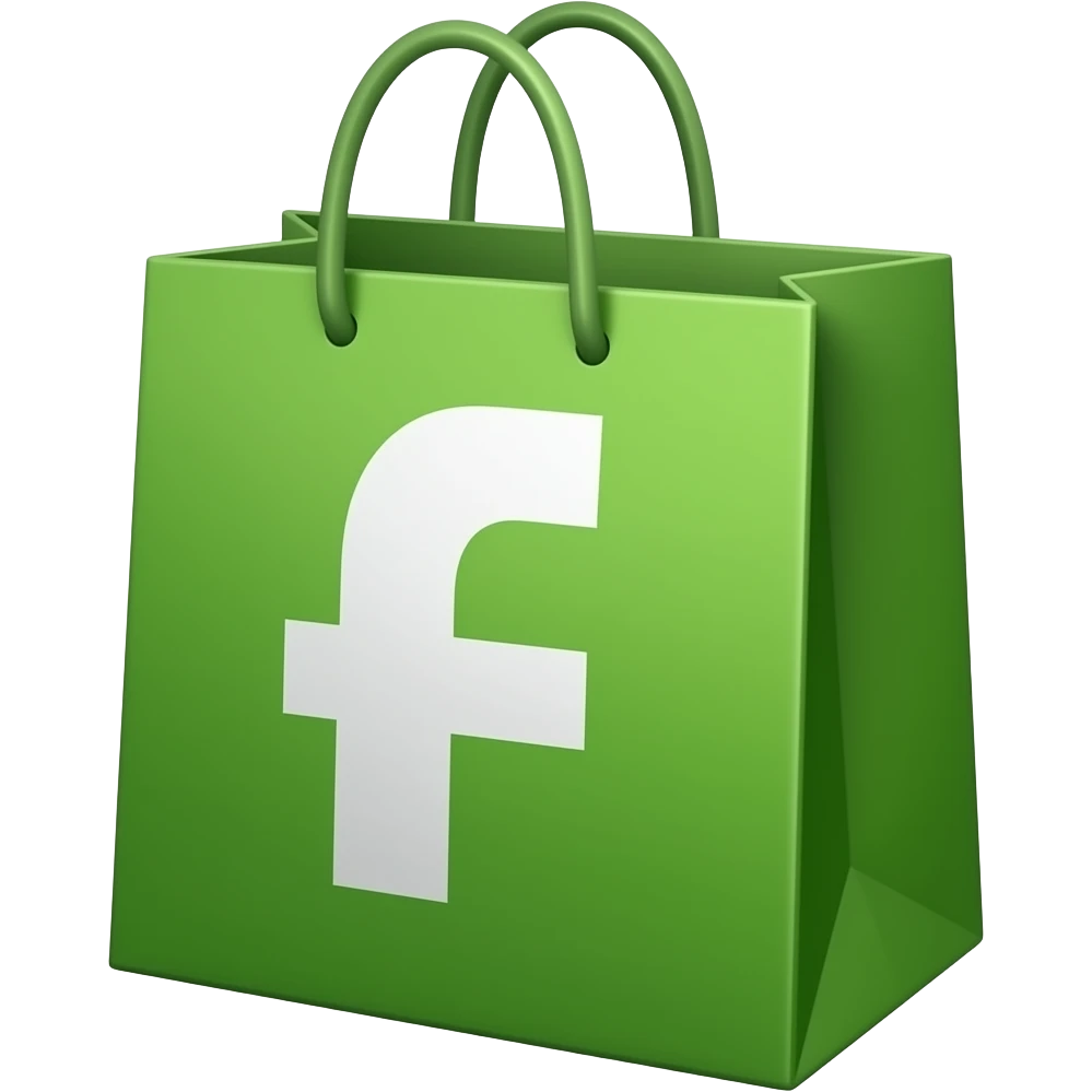 bolsa de compras verde con la letra f de falabella emoji