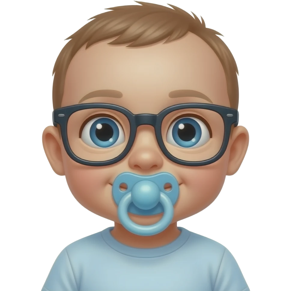 baby with glasses and pacifier emoji