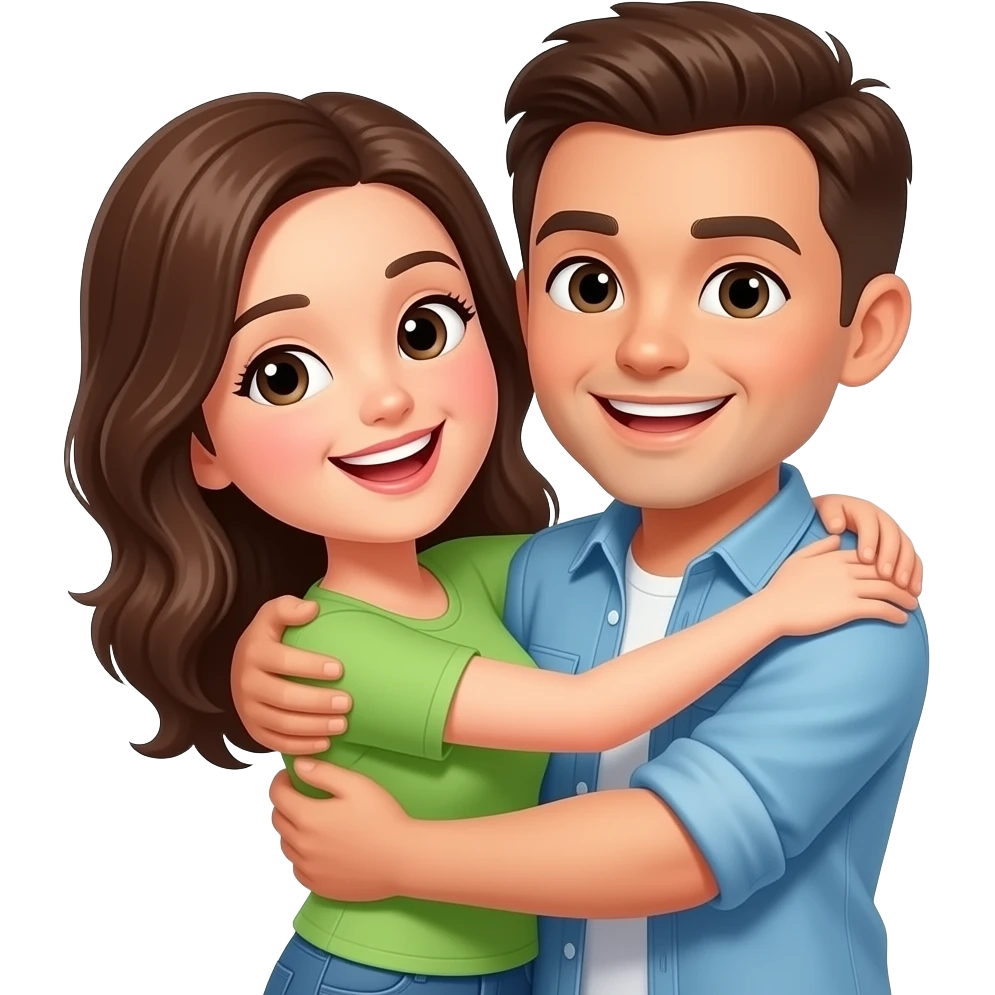 morning hug full of energy between couple emoji
