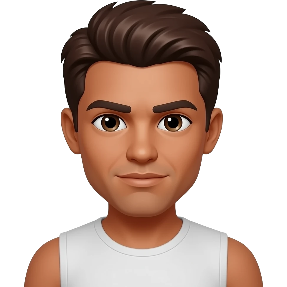 um cara pardo de cabelo castanho escuro fazendo a "Extreme Looking-Down Pose" emoji