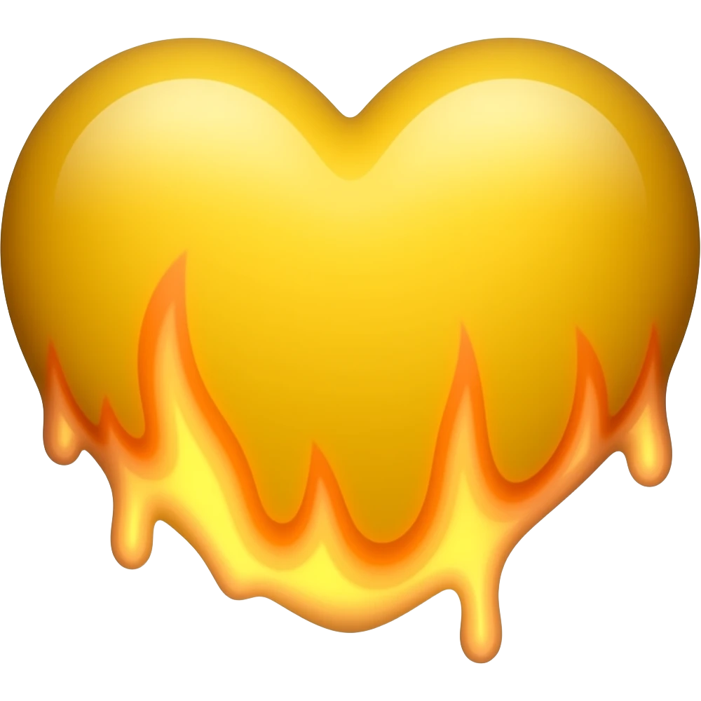 Yellow heart that is burning emoji
