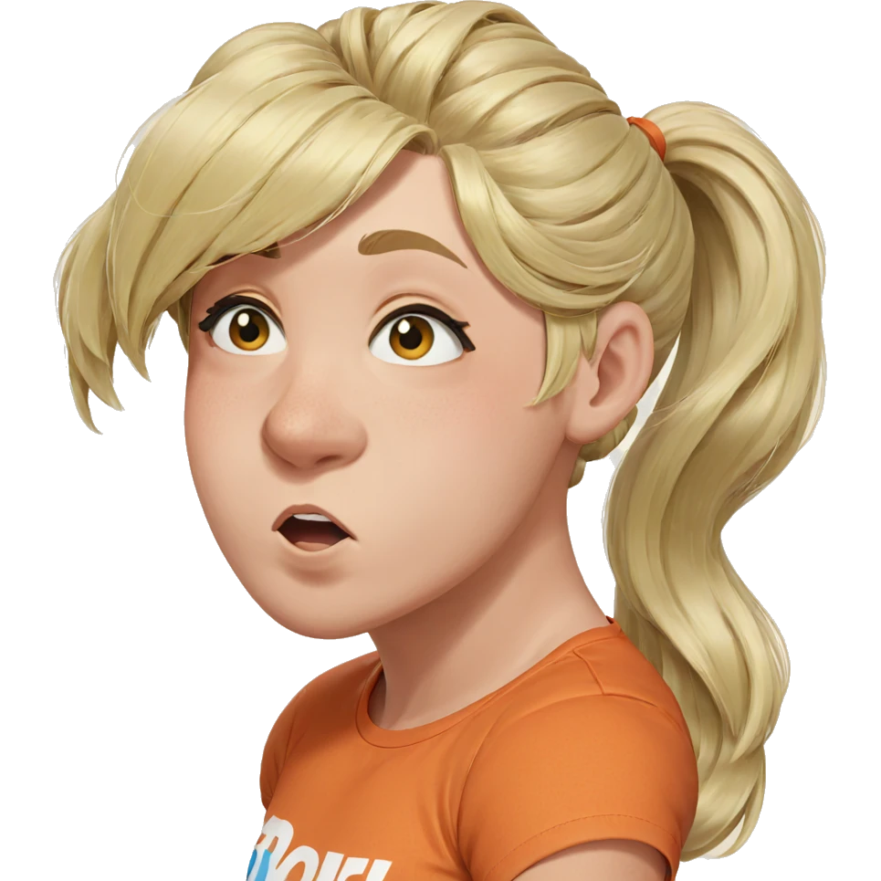 blonde girl with ponytail emoji