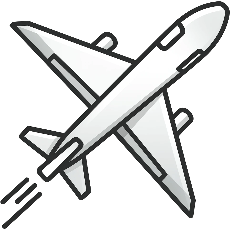 fineline plane in takeoff black and white simple emoji