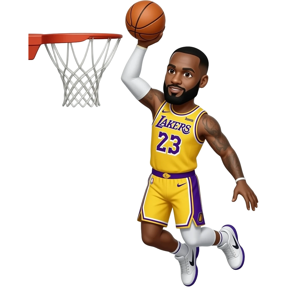 LEBRON JAMES DUNKING WEARING LAKERS JERSEY emoji
