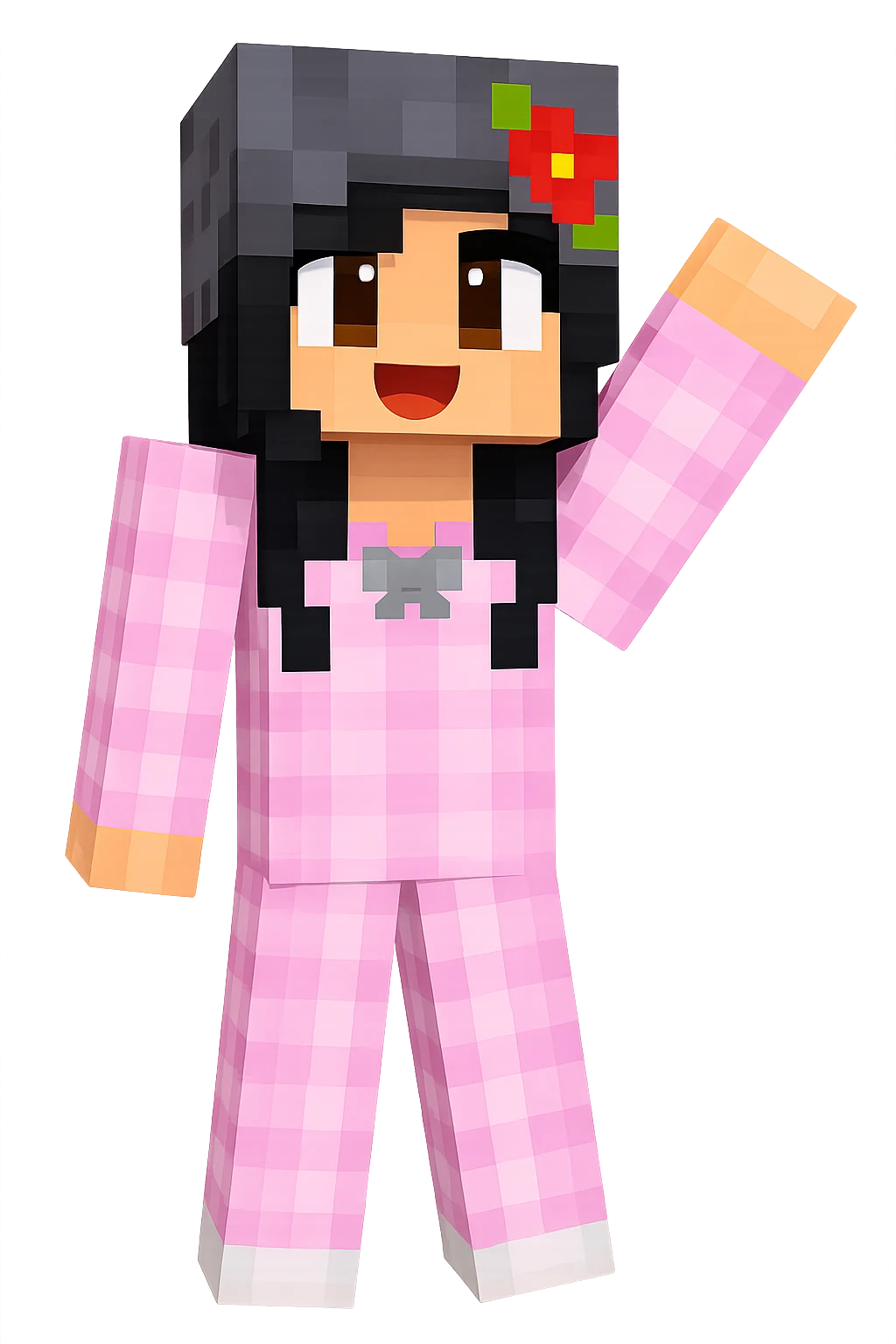 Separate the third character (center, gray hat, pink pajamas) from the group, keeping the original style and quality of the image. emoji