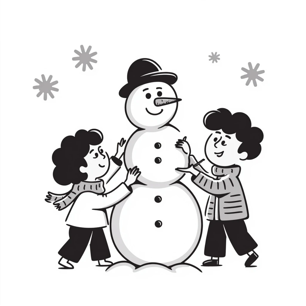people making a snowman emoji