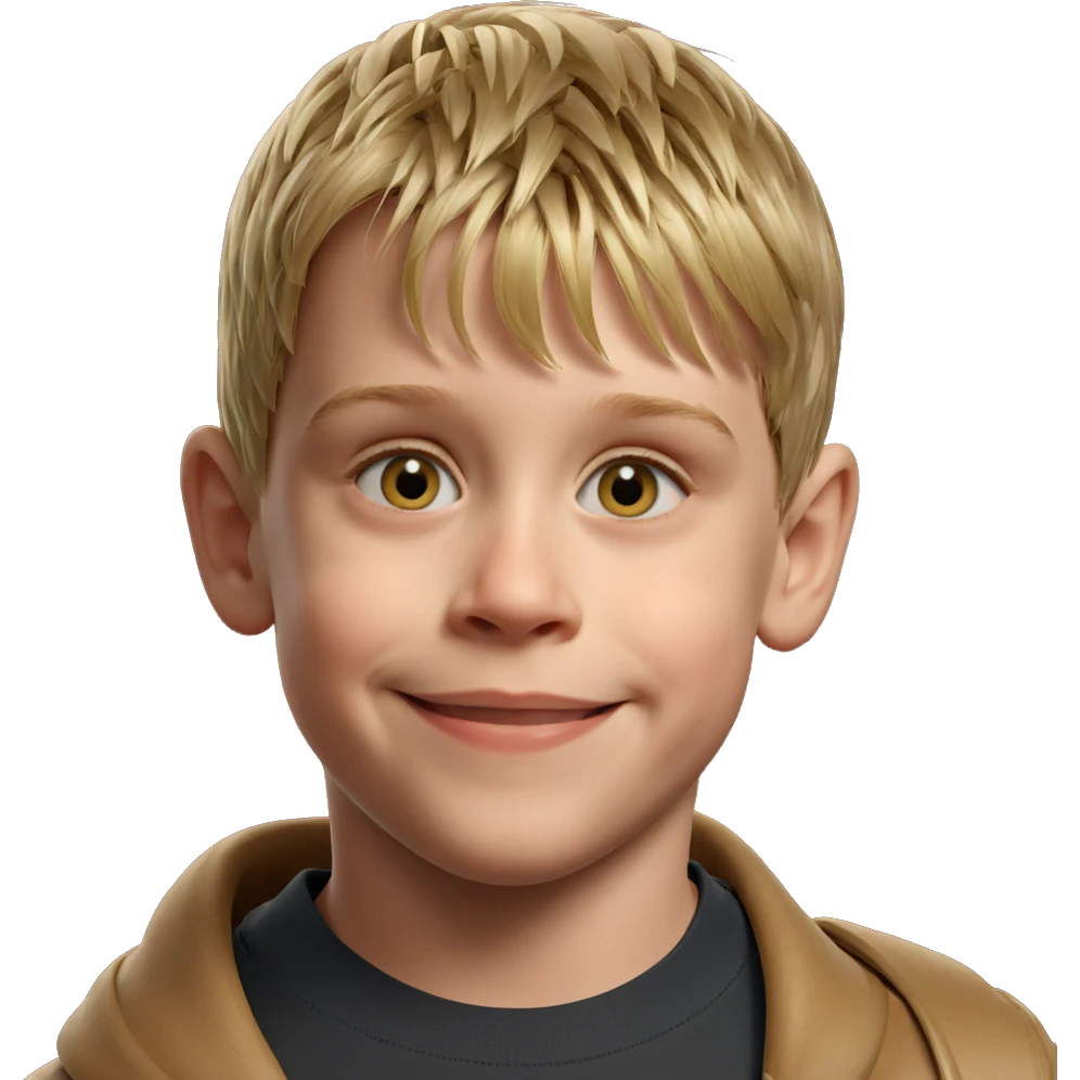smiling blonde boy portrait emoji