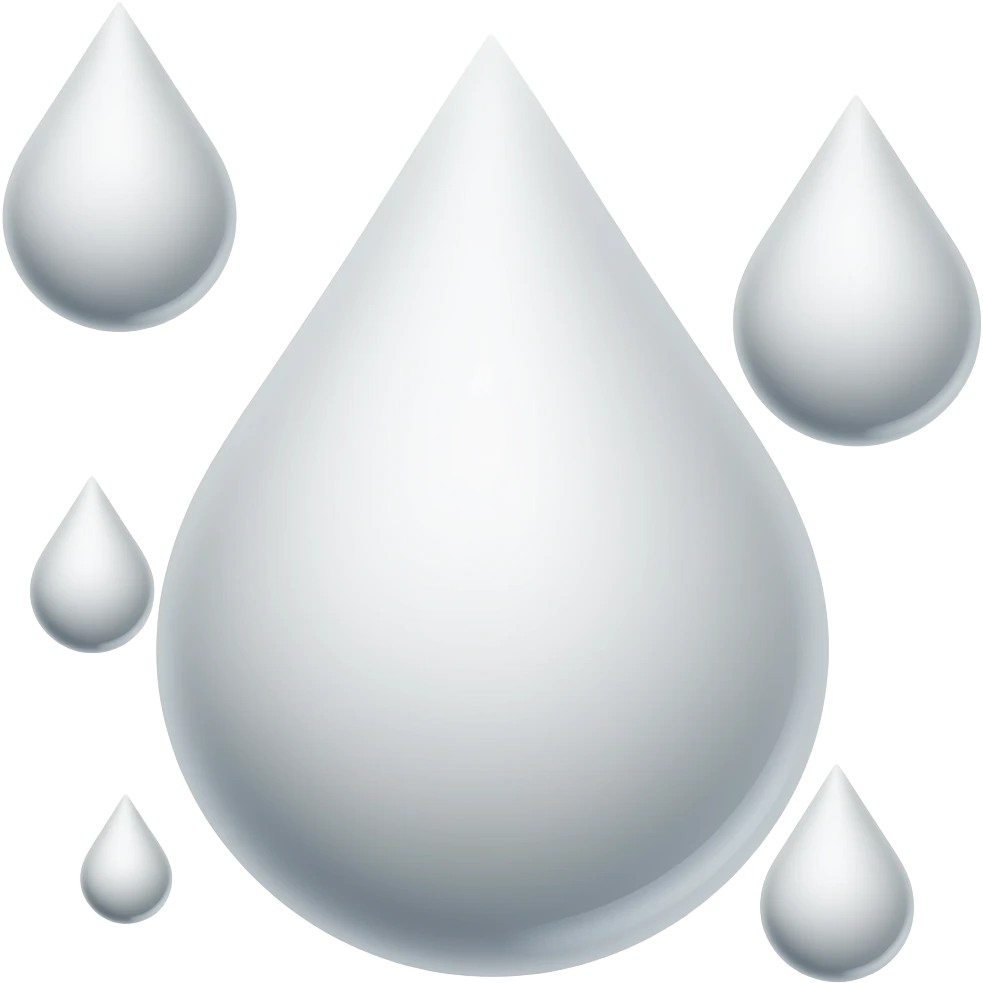 эмодзи нескольких белое льющихся капель emoji