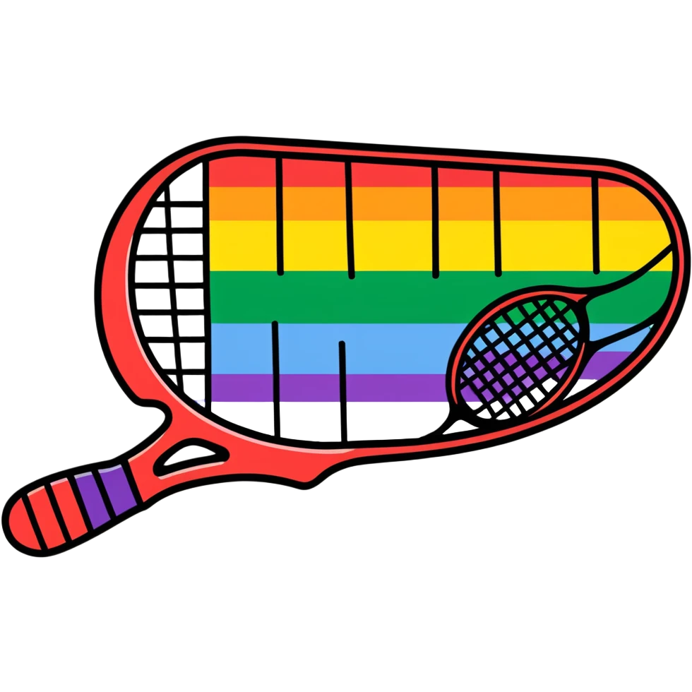 Pride flag and tennis racket  emoji