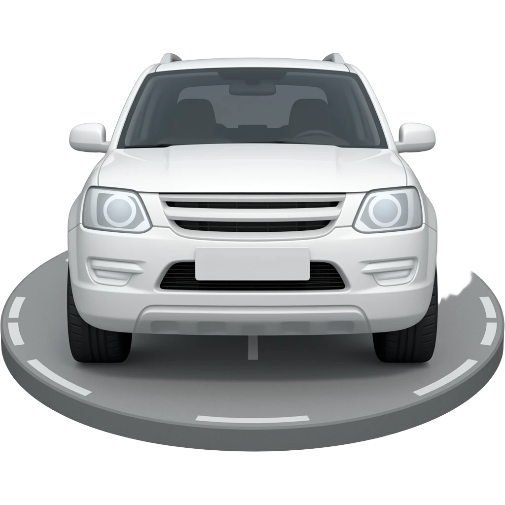 White suv zooming around emoji