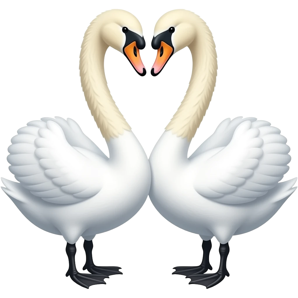 Two swan in love emoji