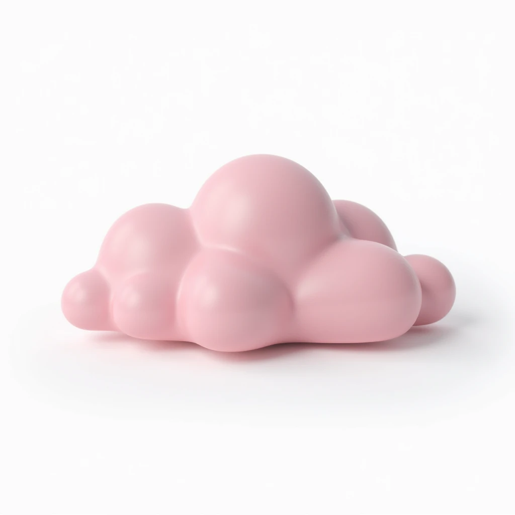 photorealistic pink cloud on white background emoji