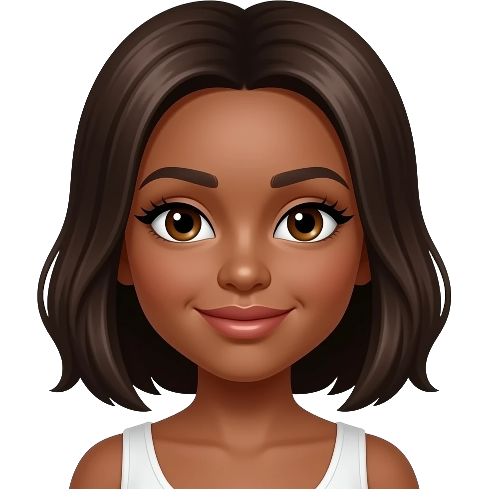 Yes use same image with Bhappy2 a skin shade more brown add her some eyelashes with the words Bhappy2 emoji