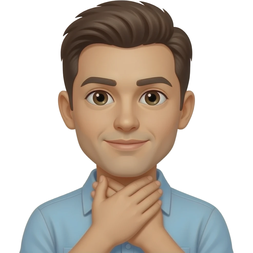 Person with hands around their neck emoji