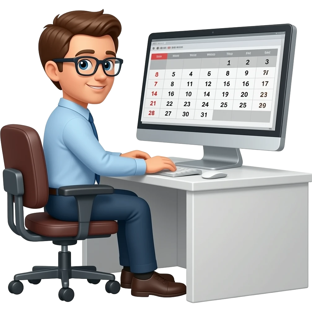 employee computer calendar emoji