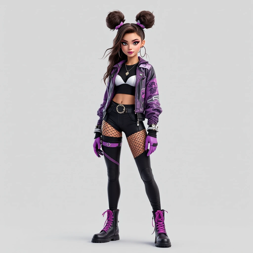 Zendaya as a 3D character, wearing a stylish outfit, with realistic hair and a confident pose emoji