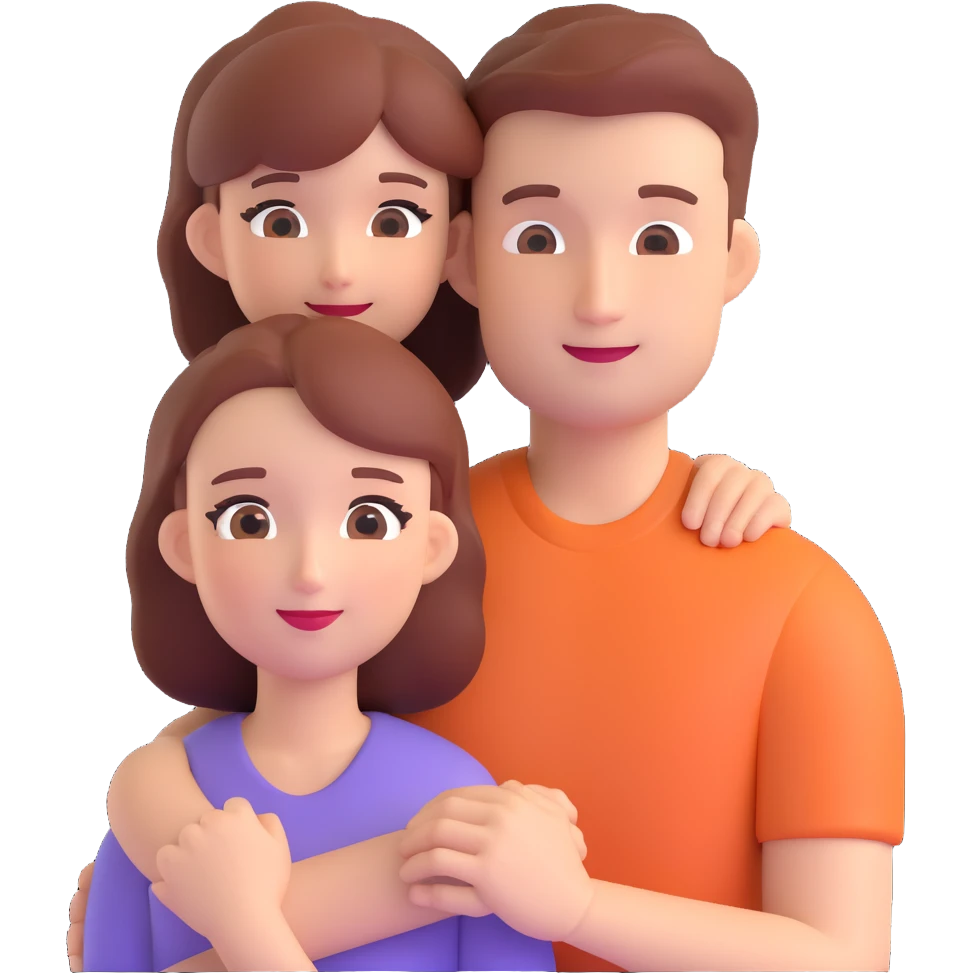 couple posing, close up pose, living room background emoji
