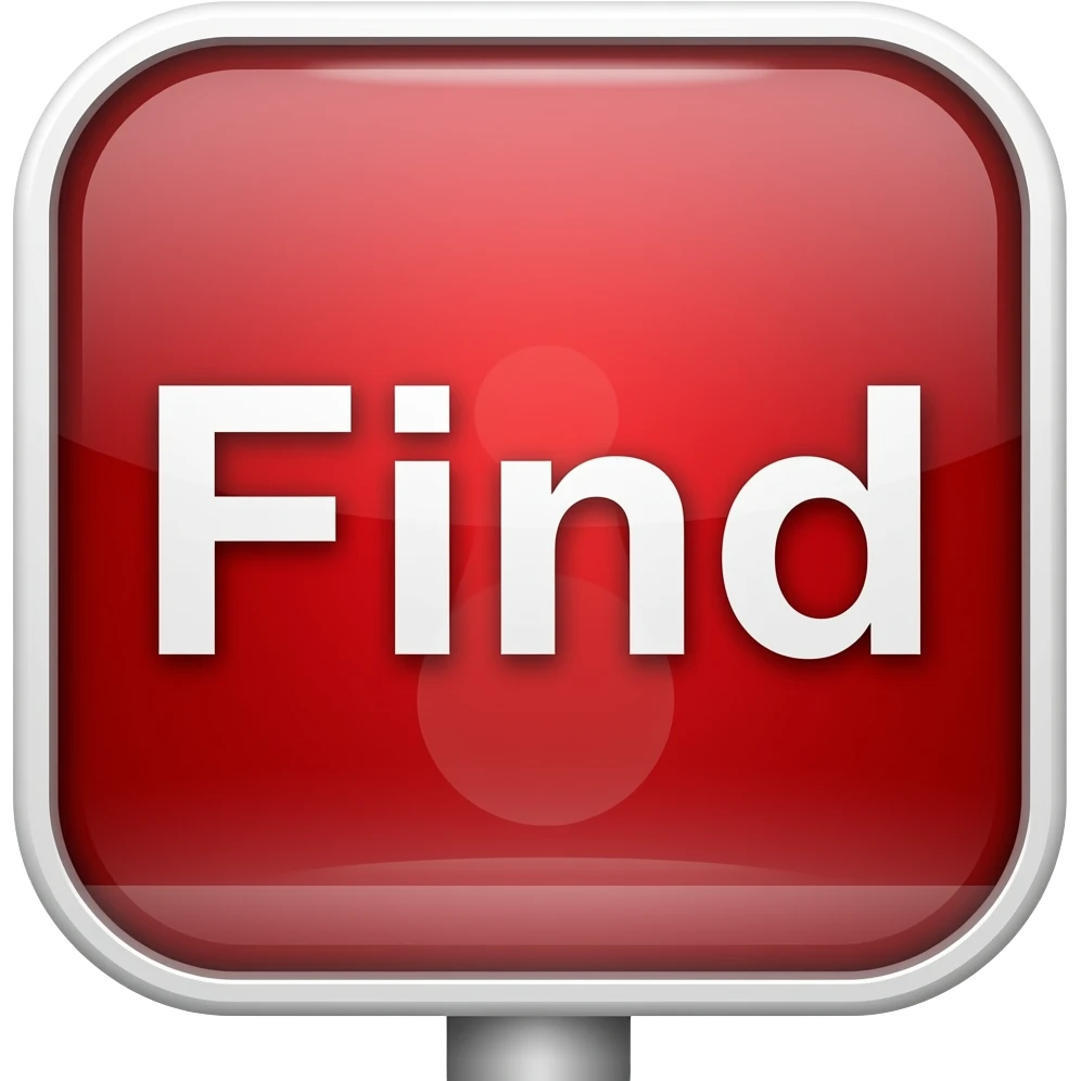 Sign with "Find" on it. Red background emoji