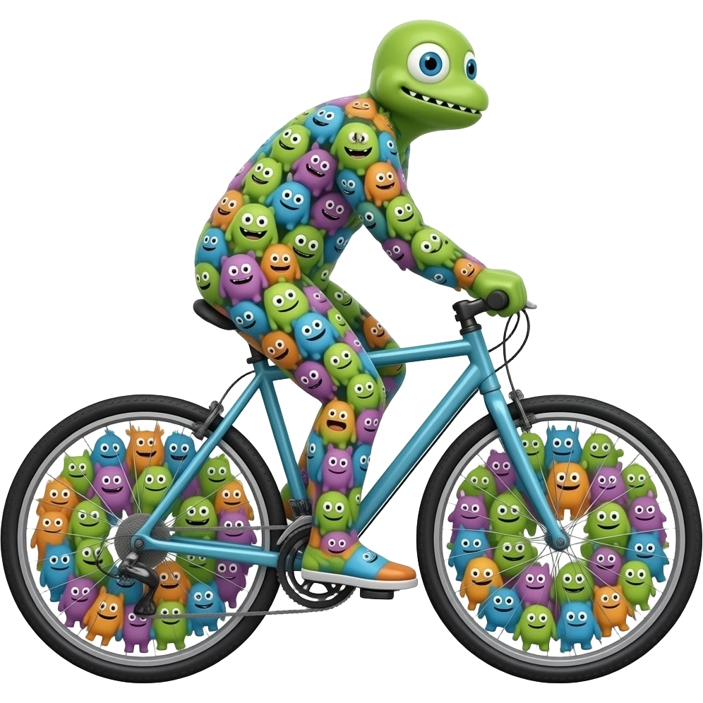 1000 Little monster in the bike emoji