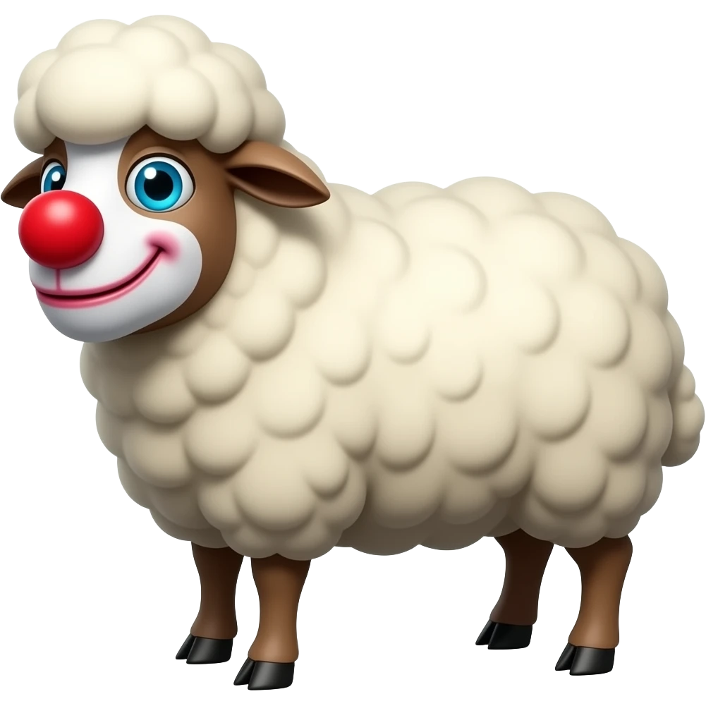 Create a combination of a sheep and clown emojis emoji