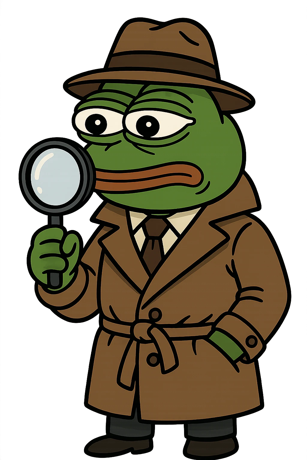 pepe the frog as a detective emoji