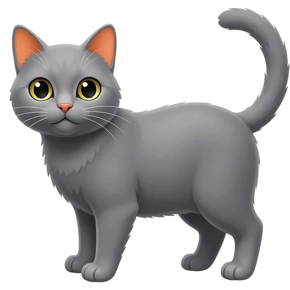 grey cat with ginger ear emoji
