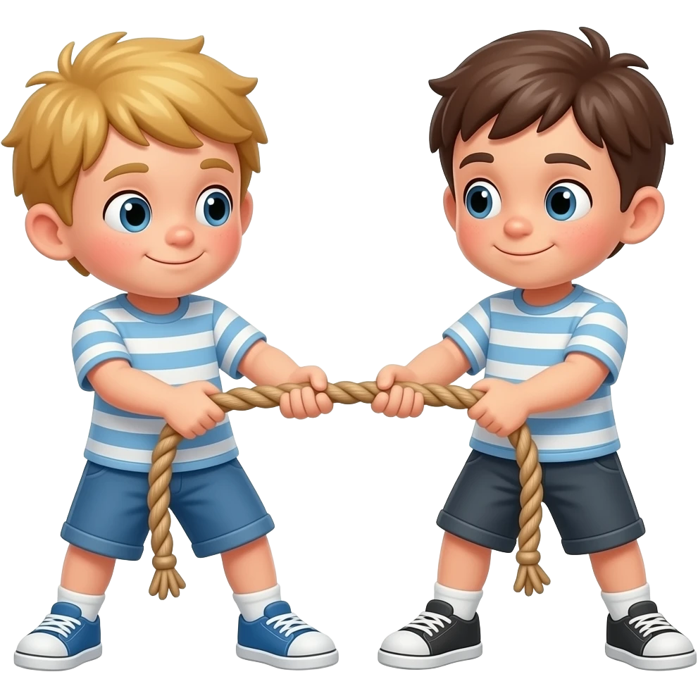 sad kid playing tug of war emoji