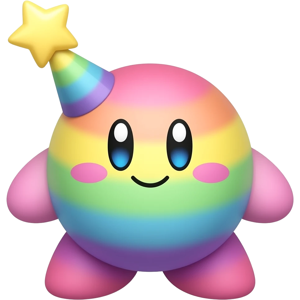 rainbow pastel Pokémon kirby star the horn full body emoji