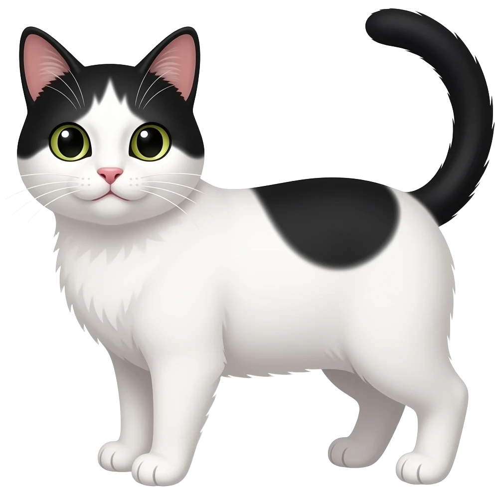 Gato branco com pinta pret emoji