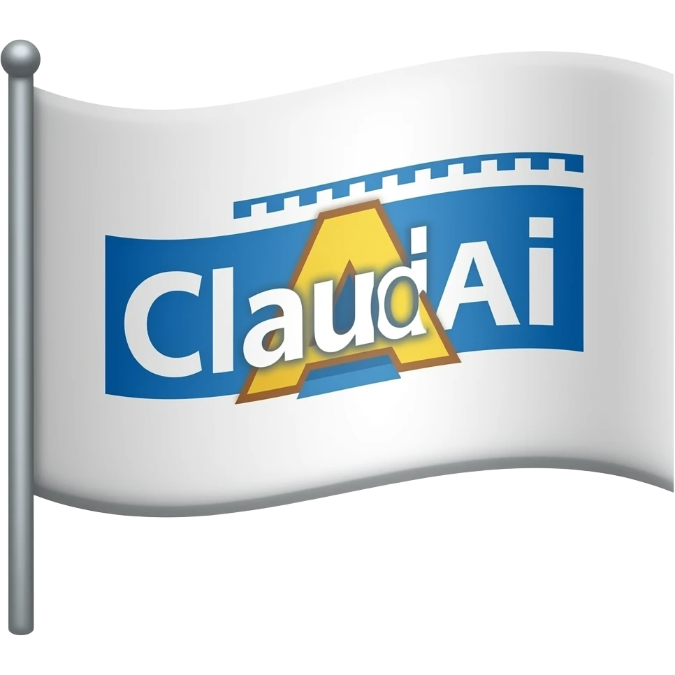 white flag with claude ai logo emoji