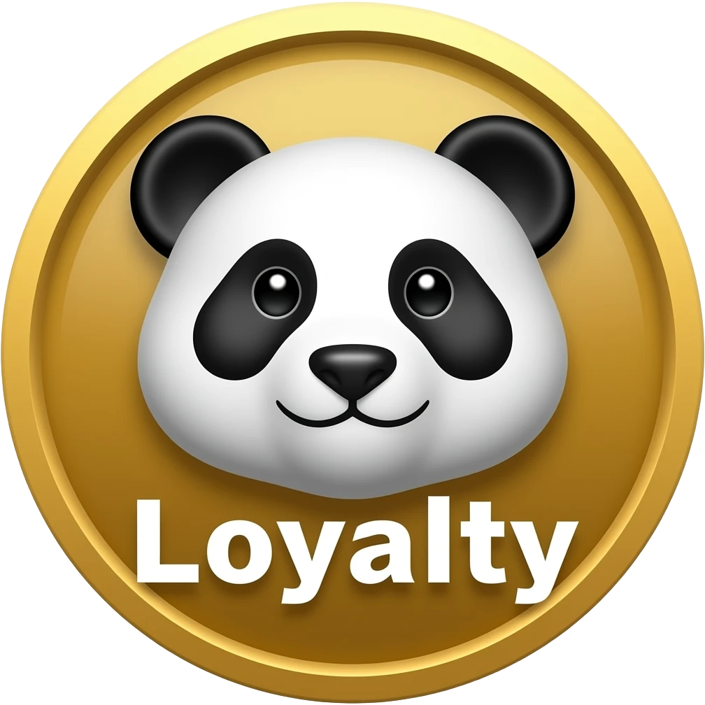 Panda theme loyalty badges emoji