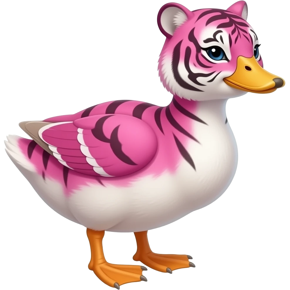 create emoji of tigerpainted duck with pink colors emoji