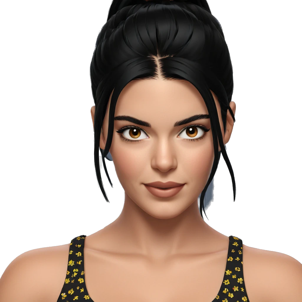 smiling girl with black hair emoji