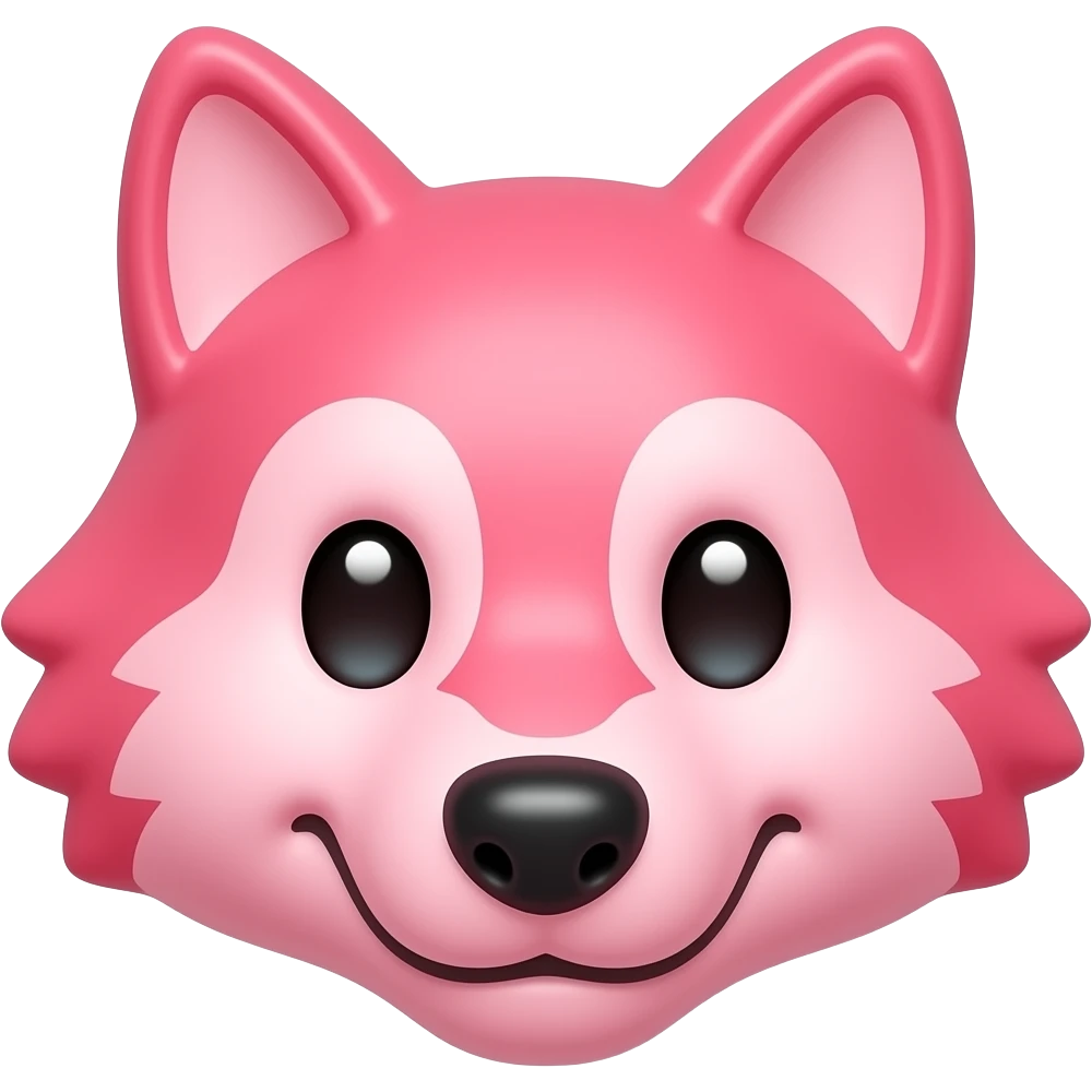 Pink Gummy clear wolf candy face emoji