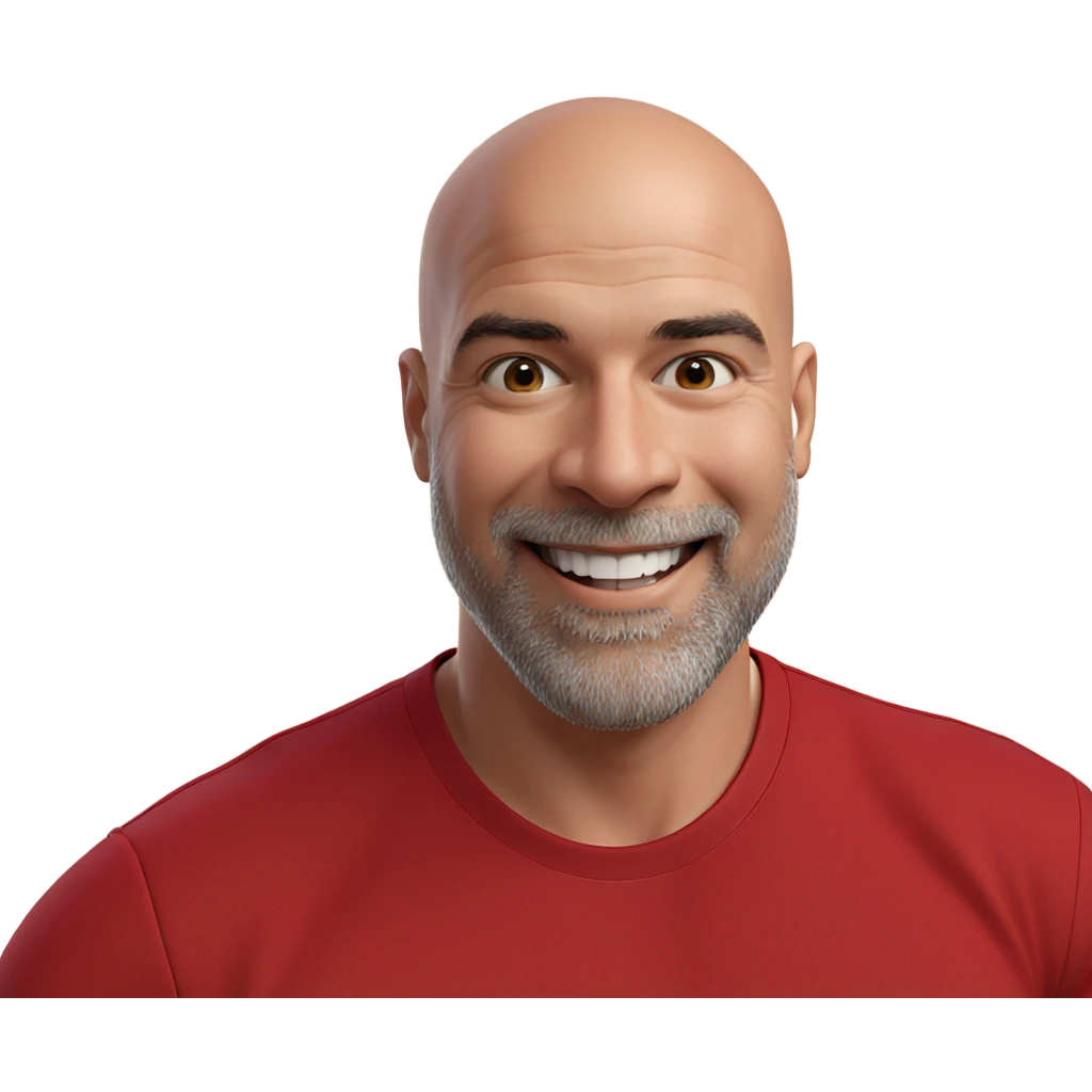 smiling man in red shirt emoji