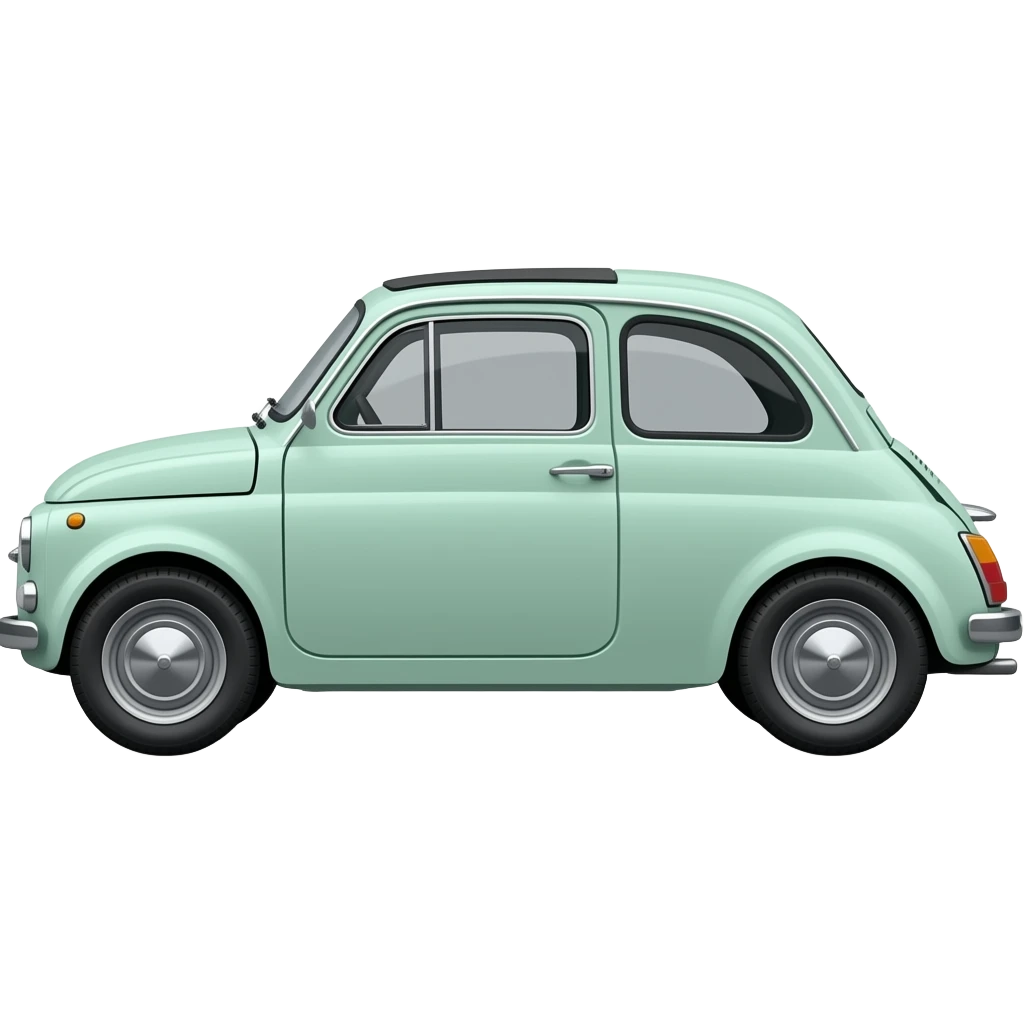 mint green fiat 500 twinair vintage 1957 side view emoji