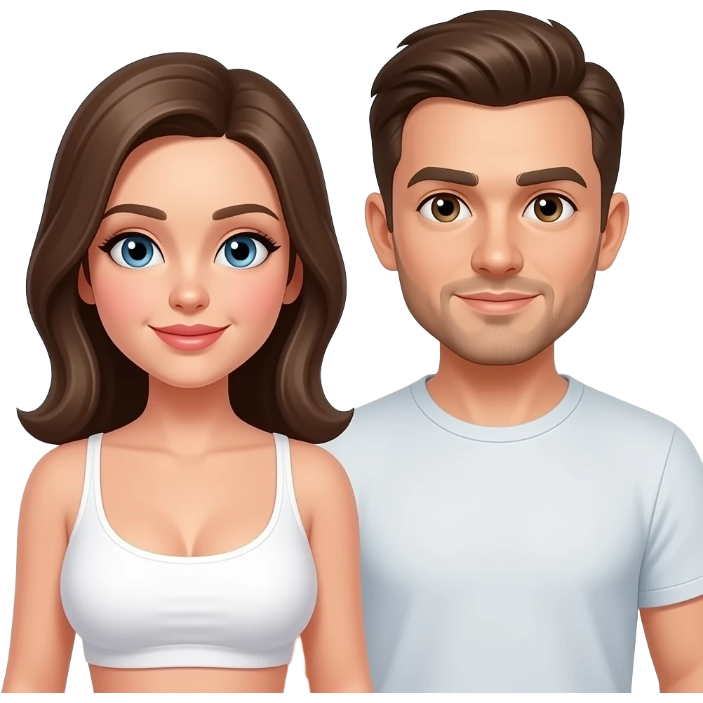 naked busty woman and man emoji