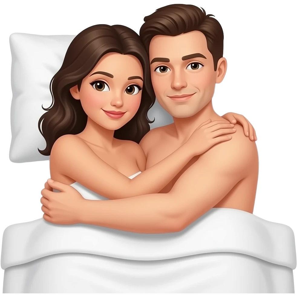 Hug on bed nude emoji