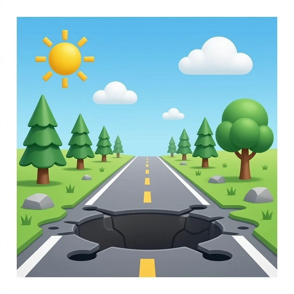 realistic pit on the road emoji