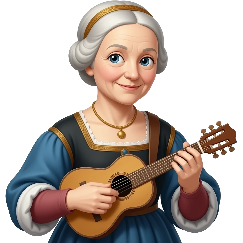Renaissance old women Playing Music emoji