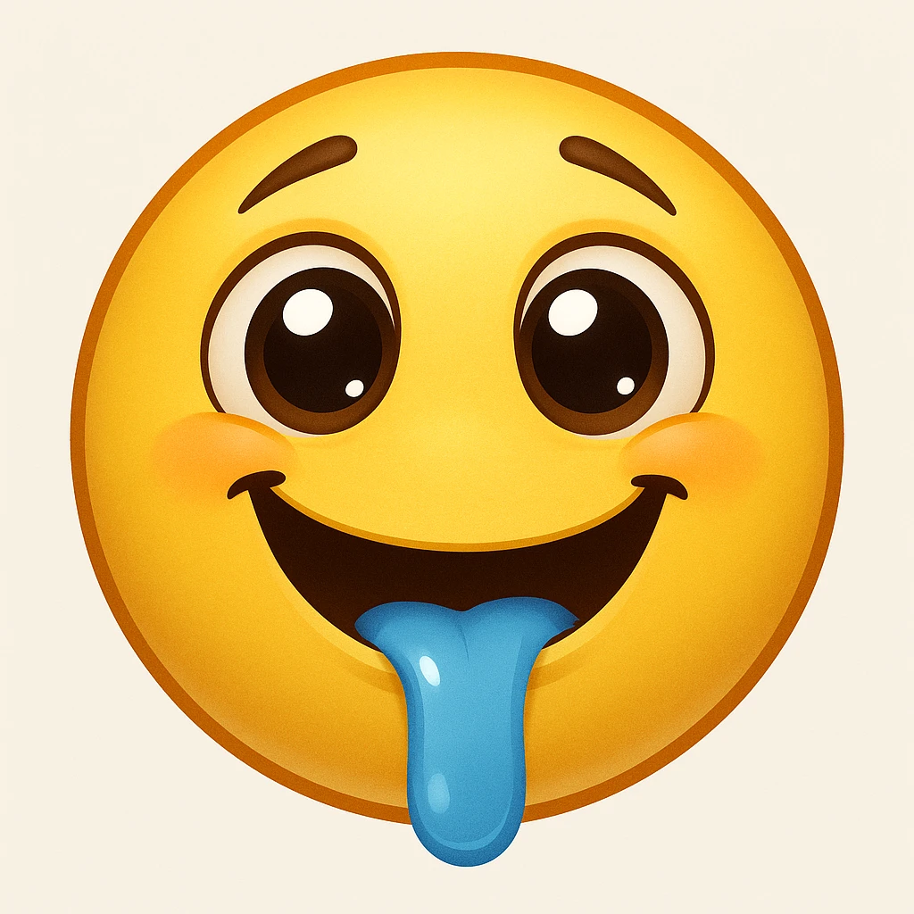 yellow face with drooling emoji