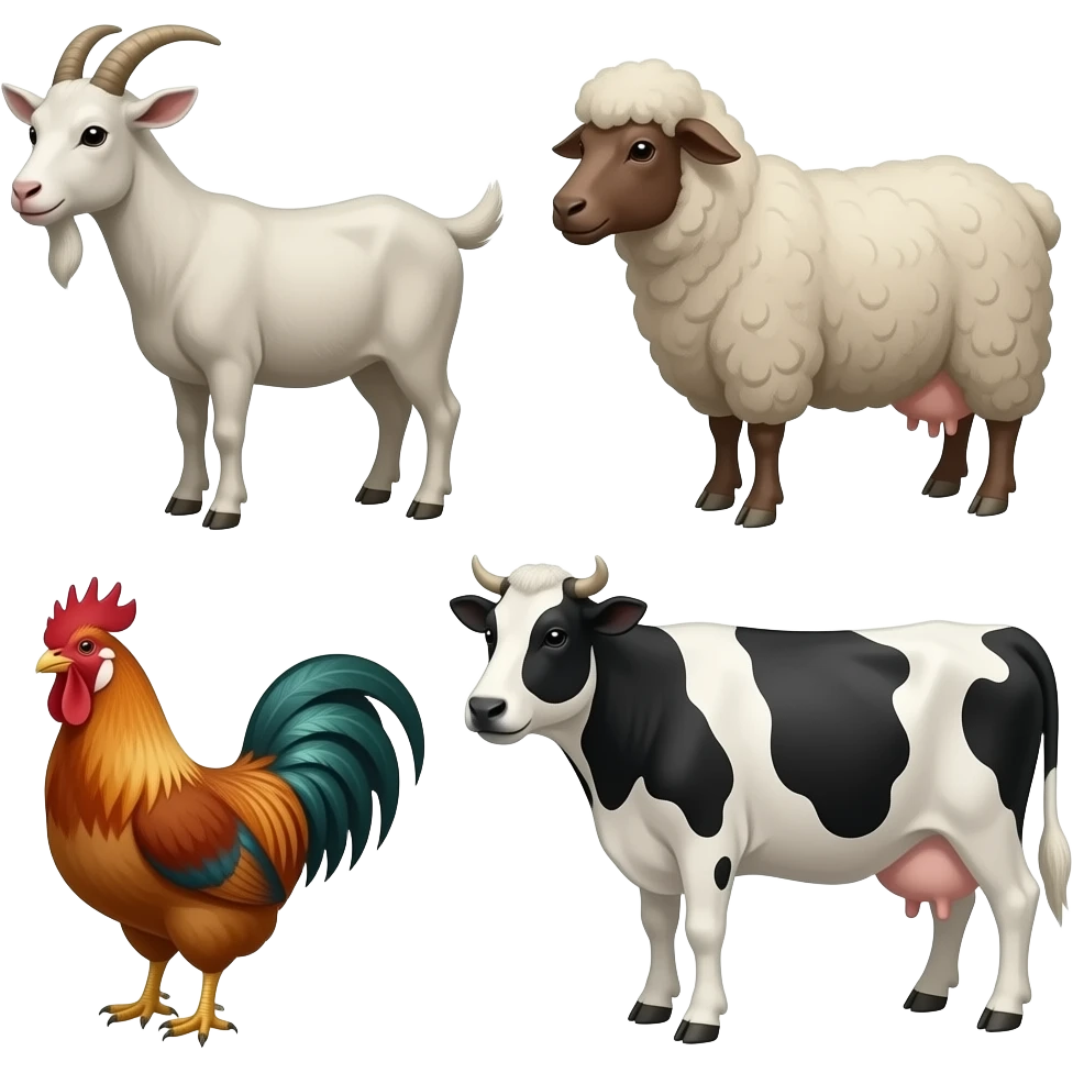Sick and dying goats, sheep’s, chickens, cows emoji